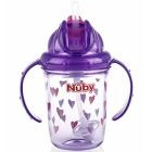 Nuby 2 Handle Tritan Straw Cup Purple For 12 Months And Up Size 8 Oz